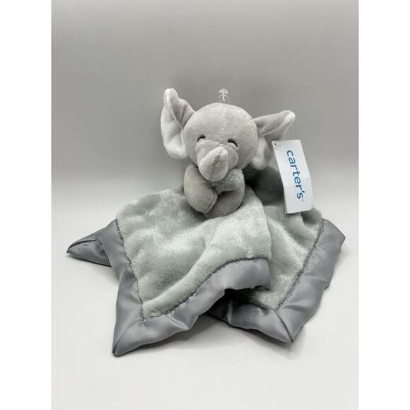 Carters Baby GRAY ELEPHANT LOVEY Blanket Soother Comforter Lovey 14" w/ Tags - Picture 15 of 15